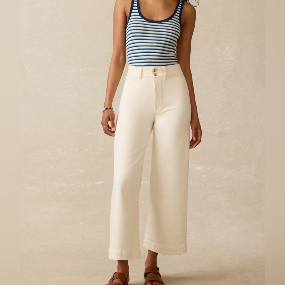 NWT Faherty Stretch Terry High Rise Harbor Pant Size 27 🌷🌷🌷 - Picture 10 of 14